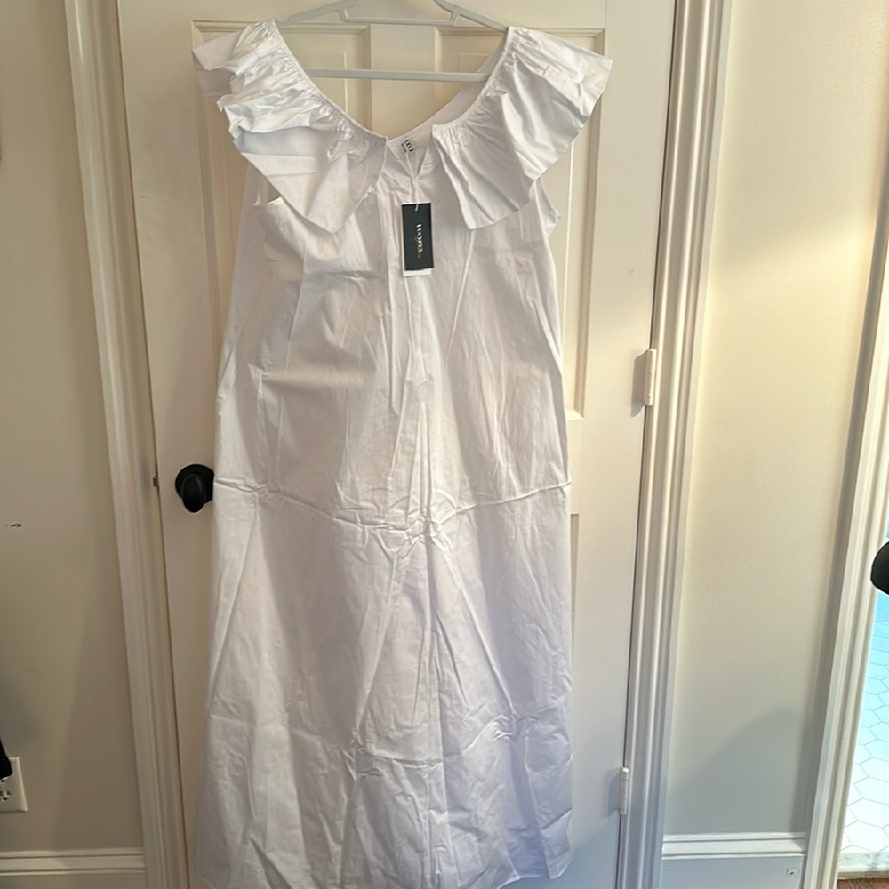 Uoozee V neck Ruffle Maxi dress
